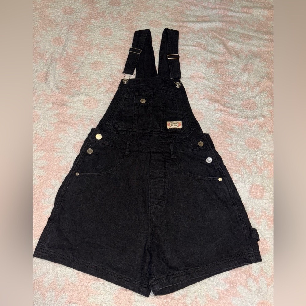 LANA ROUX Black Denim overalls small